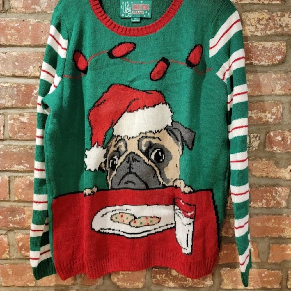Christmas Sweater - Light Up LED Pug